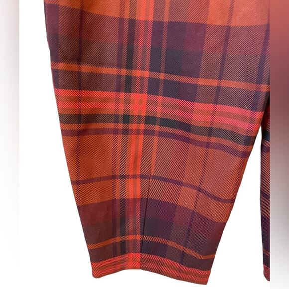 WILFRED NWT ARITZIA Dawna Check Plaid Barrel Leg Pant Burgundy Size Small Autumn - Picture 8 of 10